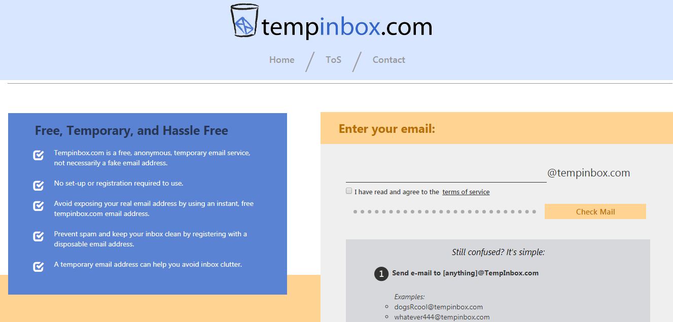 TempInbox Email Without Phone Number