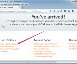 manage subscription in aol email