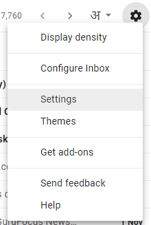 setting in Gmail