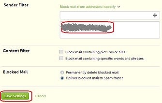 block email in aol