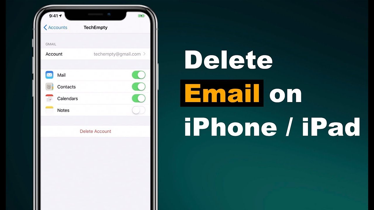 delete iPhone email account