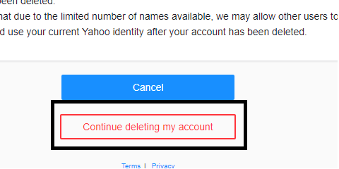 delete Yahoo account