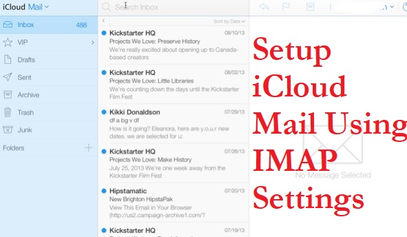 setup iCloud mail IMAP settings