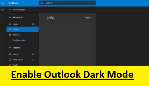 outlook app dark mode