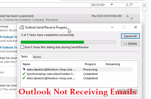 gmail outlook for mac not receiving email