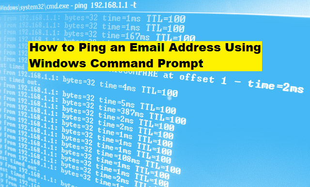 ping email using window cmd