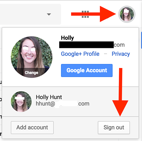 Sign Out Default Google Account