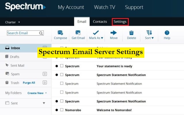 spectrum email server settings